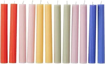مجموعة شموع ميري ميري بألوان قوس قزح مكونة من 12 قطعة