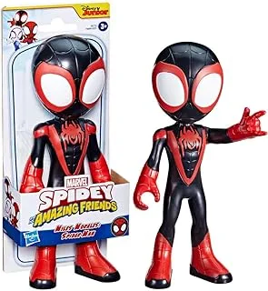 Marvel Spidey and His Amazing Friends Supersized Miles Morales: Spider-Man 9-inch Action Figure, Preschool Toys, Super Hero Toys for 3 Year Old Boys and Girls and Up