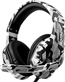 Gaming headset for DATAZONE devices over-ear surround sound headphones with microphone noise canceling ergonomic earmuffs for laptop- DZ-K173/ Camouflage Blue