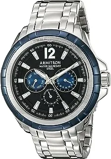 Armitron Men's 20/5095BKBL Multi-Function Dial Silver-Tone Bracelet Watch