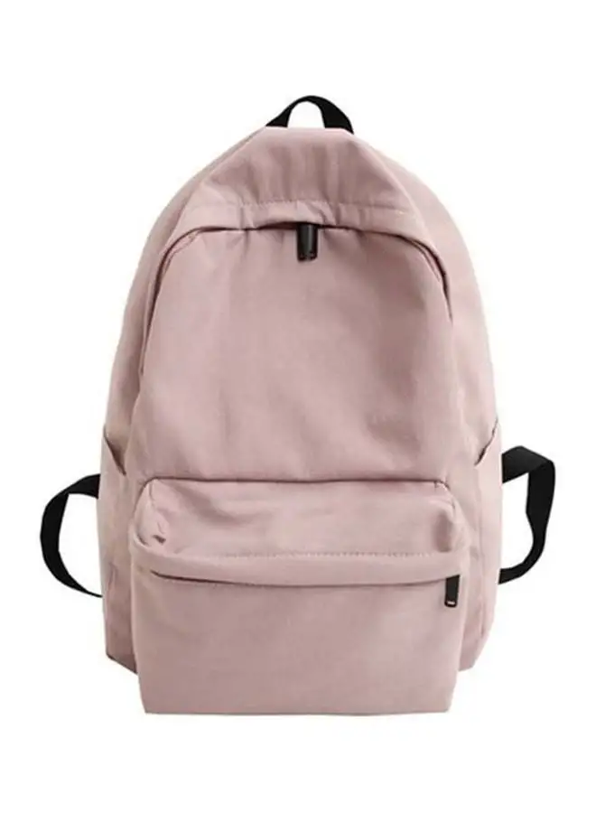 Beauenty Solid Pattern Backpack - 14.96 Inch Pink/Black