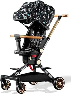 MG Kiddie 0-2 years Foldable Baby/Kids Travel Stroller with 360 degree Rotatable Seat, Foot Support, Adjustable Seating Angles, Bionic Eggshell Cockpit, Smooth Rides for Baby's. CS052-Black S