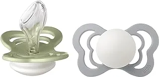 Bibs Pacifier Couture (Silicone) Sz 2 - Toddler (+6M) 2pc - Sage Night/Cloud Night