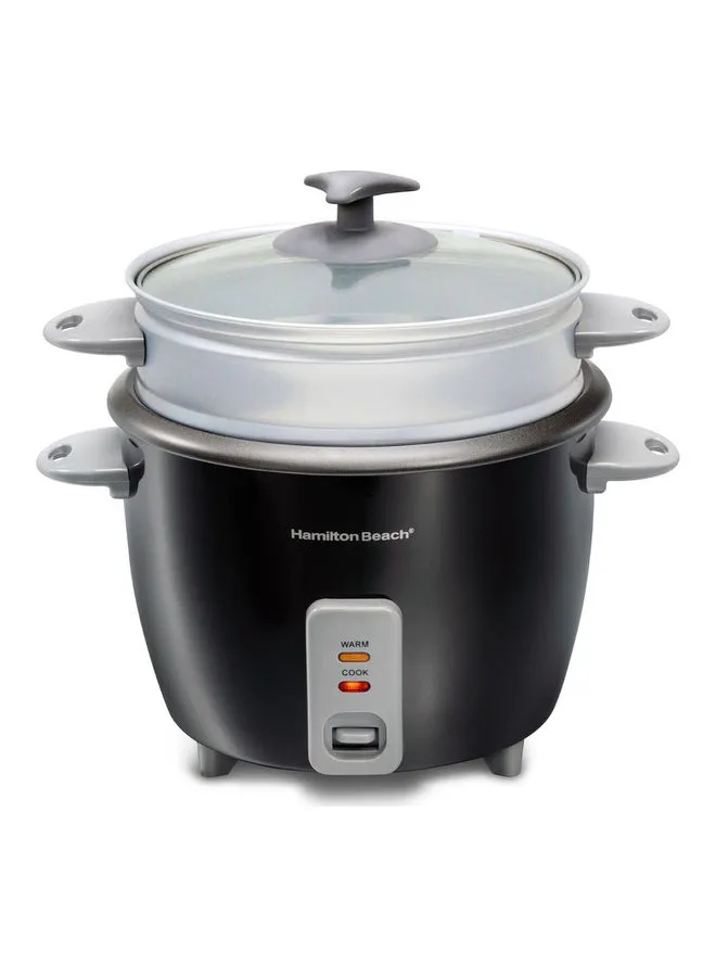 Hamilton Beach Rice Cooker And Steamer With16 Cups Cooked (8 Cups Uncooked) Rice Capacity, Removable Easy To Clean Non-Stick Pot, One-Touch Healthy Cooked Meals 1.5 L 500 W 37517-ME Black