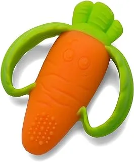IBAMA Textured Silicone Carrot Teether Baby Sensory Teether Toy for Infants Teething Toys for Newborns BPA Free Infant and Toddler Silicone Teethers