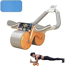 Abs Roller Wheel Automatic Rebound Abdominal Wheel Portable Core Exercise Equipment Abdominal Exercise Roller Ab Workout Equipment with No-slip Elbow Support & Timer for Home Gym Strength Training