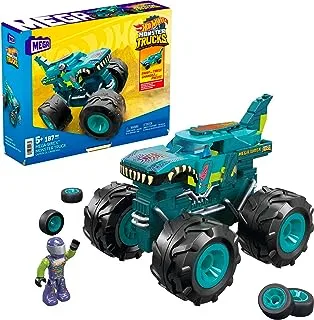 MEGA Hot Wheels Monster Trucks Building Toy Playset, Mega-Wrex With 187 Pieces, 1 Micro Action Figure Driver, Gift Ideas For Kids Age 5+ Years