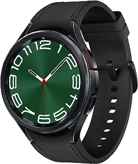 ساعة سامسونج جالاكسي Watch6 الكلاسيكية الذكية مقاس 47 ملم، باللون الأسود (إصدار المملكة العربية السعودية) + حزام الريش Samsung Galaxy Watch 6 (عريض، M/L)، أسود
