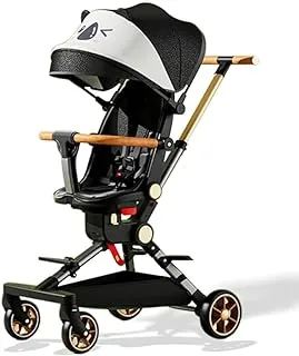 MG Kiddie 0-2 years Foldable Baby/Kids Travel Stroller with 360 degree Rotatable Seat, Foot Support, Adjustable Seating Angles, Bionic Eggshell Cockpit, Smooth Rides for Baby's. CS052-Black Panda