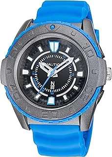 Nautica N83 Coronado Bay Black Dial Blue Silicone Strap Watch (Model: NAPCNS217), Blue, Modern