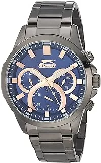 Slazenger Men's Quartz Movement Watch, Multi Function Display and Metal Strap - SL.9.6526.2.03, Gun Metal