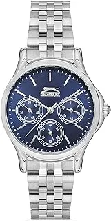 Slazenger Unisex Quartz Movement Watch, Multi Function Display and Metal Strap - SL.9.6569.4.04, Silver