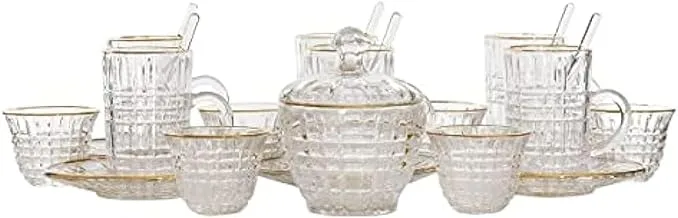 Alsaif Gallery Gold Line Glass Coffee Cup Set 6-Pieces