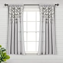 Lush Decor Boho Pom Pom Tassel Linen Window Curtain Panel (Single Panel), 63