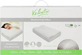 Valentini Bianco Memory Foam Pillow, 60 x 36 x 12/8 cm, White