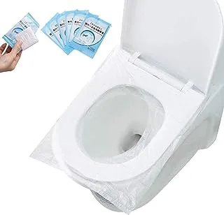 SHOWAY 50 Pcs Disposable Toilet Seat Covers Plastic Antibacterial Waterproof Portable Potty Seat Cover for Kids Pregnant Travel Hospital Public Toilet Hotel, Individually Wrapped Pocket Size