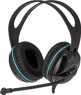 Andrea Communications NC-455VM USB Over-Ear Circumaural Stereo USB Computer Headset with Noise-Canceling Microphone, in-Line Volume/Mute Controls, and Plug,Black