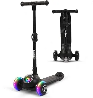 Baybee Panda Scooter for Kids, 3 Wheel Kids Scooter Smart Kick Scooter with Foldable & Height Adjustable Handle, LED PU Wheels & Rear Brake, Skate Scooter for Kids 3 to 10 Years Boys Girls