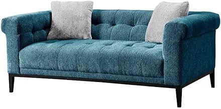 Roots Furniture Agate Loveseat, Teal Blue