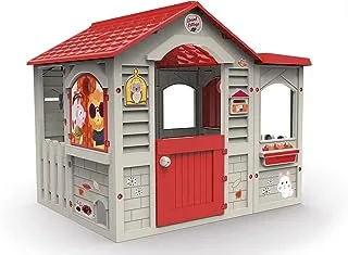 Chicos - Grand Cottage Children's Outdoor House, Made of Durable Plastic, and Easy Assembly, Beige with Red Roof, Single Roof XL 122 x 103 104 cm 89627