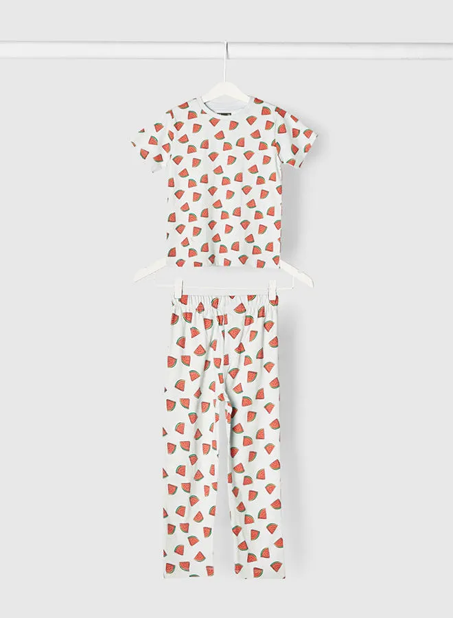 RAHA Casual Boys Cotton Printed Pyjama Set Multicolour