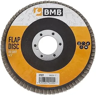 BMB Tools Flap Disc 4.5 Inch for Angle Grinder 80 Grit for Sanding Stock and Rust Removal | Copper Wire Cup | Wheel Brush | Shank for Drill | Crimped Steel | Drill Attachment