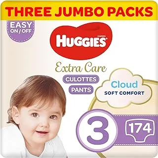 Huggies, Extra Care Culottes, Size 3, 6-11 kg, Super Jumbo Pack, 174 Diaper Pants
