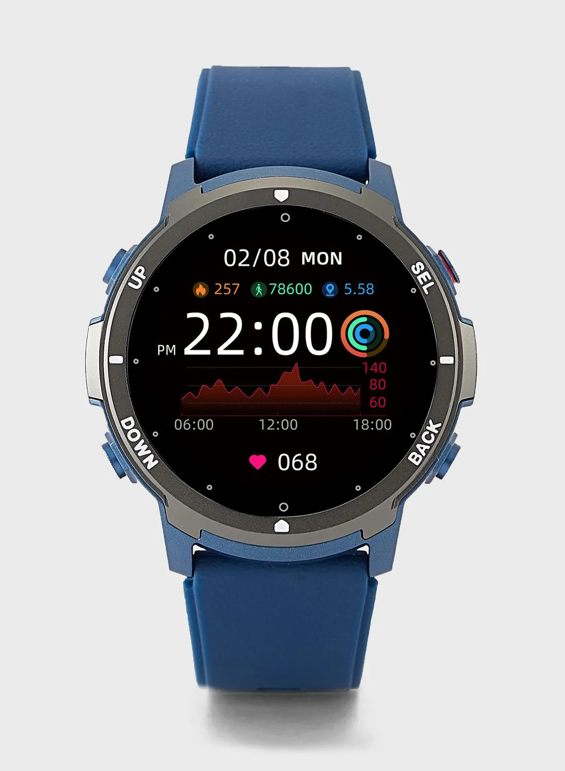 ساعة ذكية سفنتي فايف رياضية مع خاصية الاتصال بالبلوتوث، وميزات متعددة للصحة واللياقة البدنية