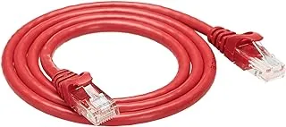 Amazon Basics Snagless RJ45 Cat-6 Ethernet Patch Internet Cable - 3 قدم ، أحمر ، 5 عبوات