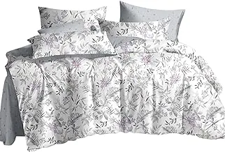 DONETELLA Reversible Bedding Comforter Set, All Season, 6 Pcs Brushed Microfiber Made King Size - Printed Comforter Sets for Double Bed, With Super-Soft Down Alternative Filling (طقم لحاف سرير فندقي)