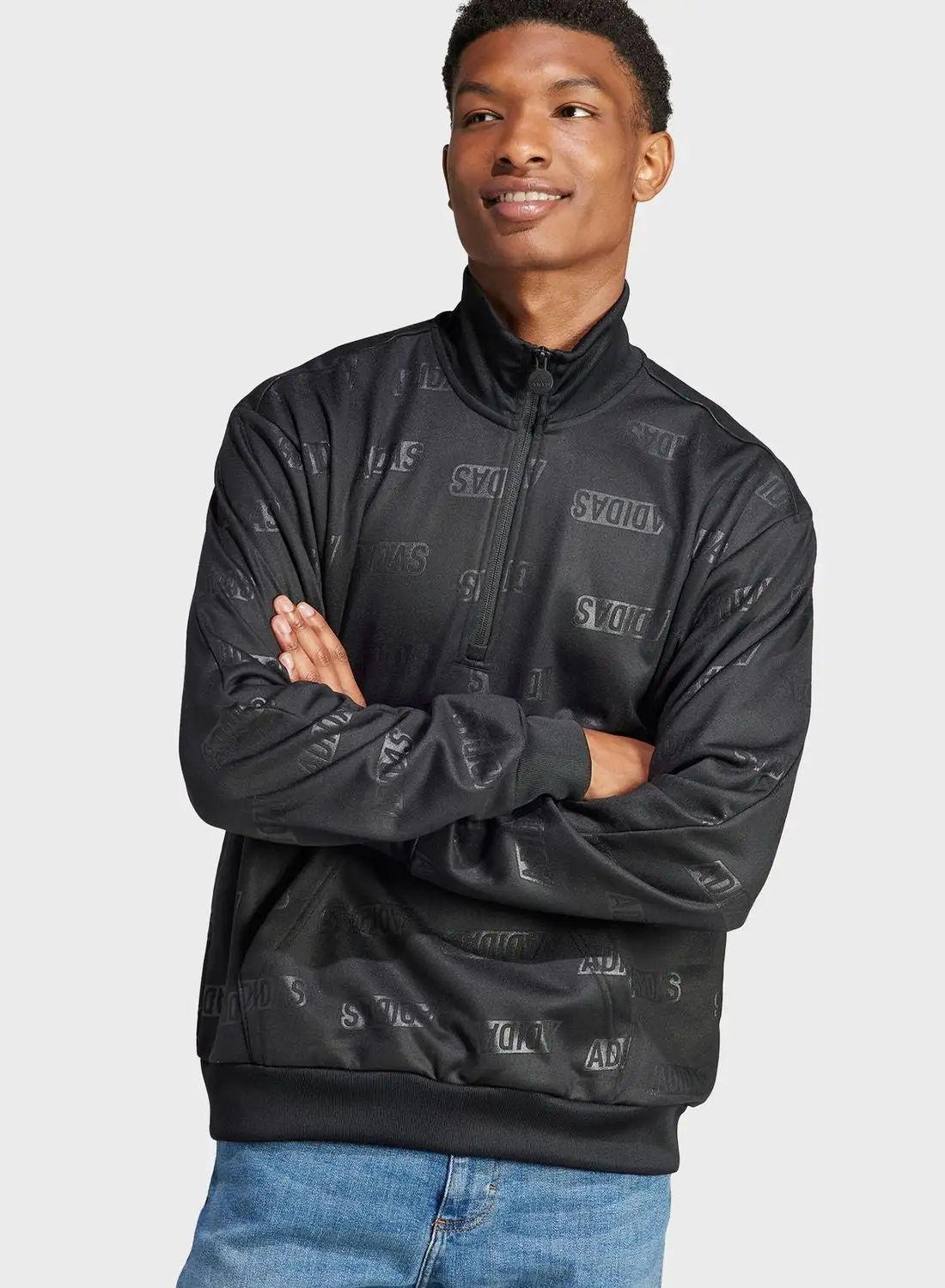 Adidas Big Logo 1/2 Zip Q4 Sweatshirt