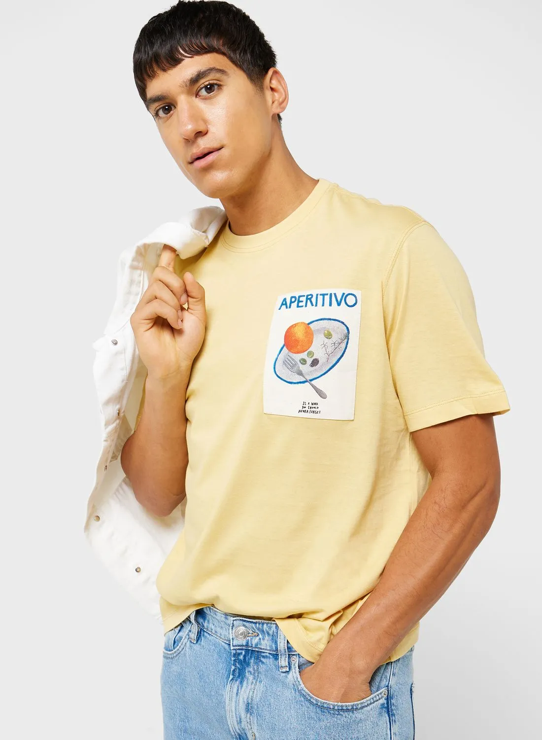 Mango Man Graphic Crew Neck T-Shirt