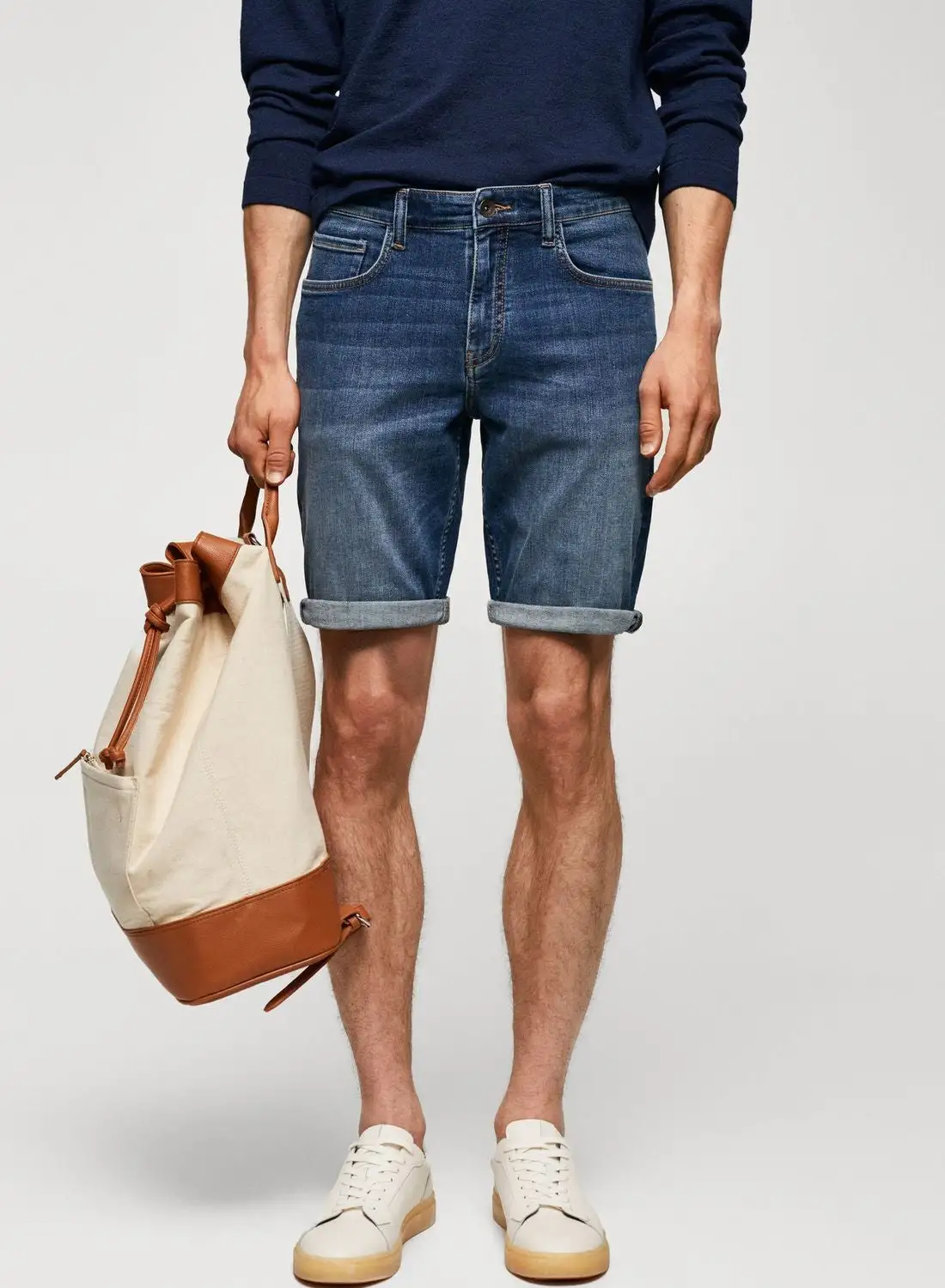 Mango Man Essential Denim Shorts