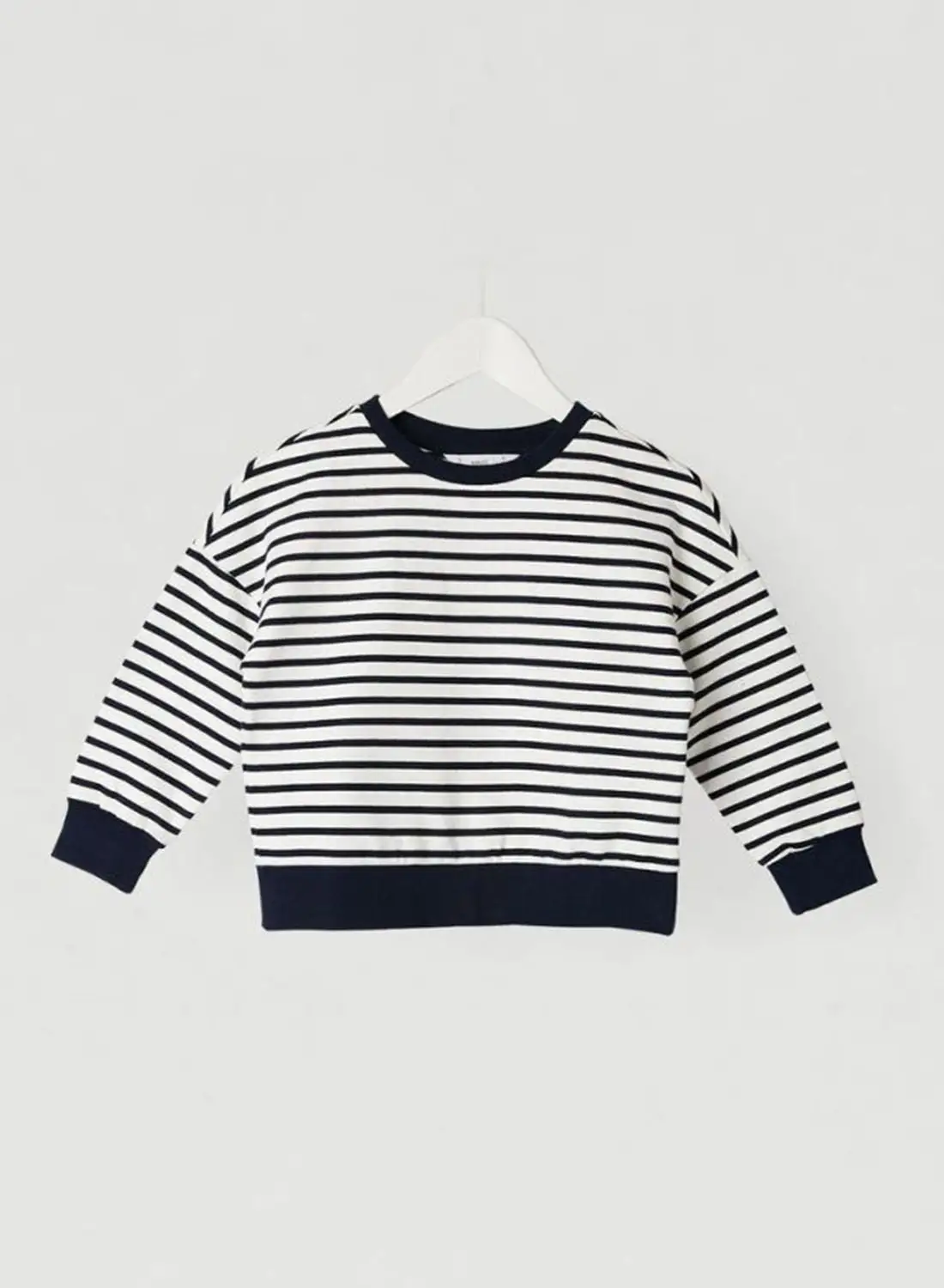 MANGO Kids Striped Pattern Long Sleeve Sweatshirt
