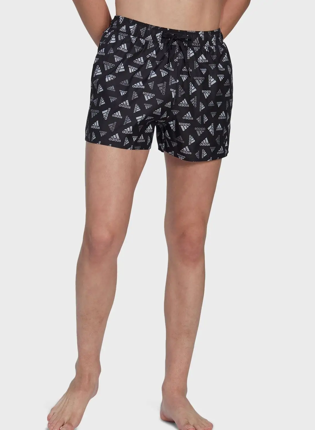 Adidas Logo Print Clx Swim Shorts Very Short Length