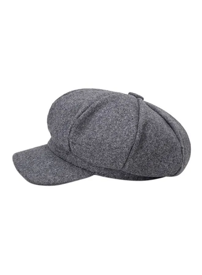 Sharpdo Woolen Octagonal Cap Grey