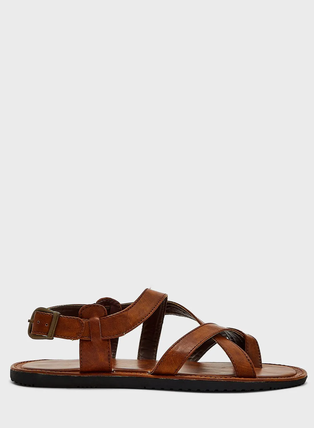 Robert Wood Cross Strap Sandals With Back Strap