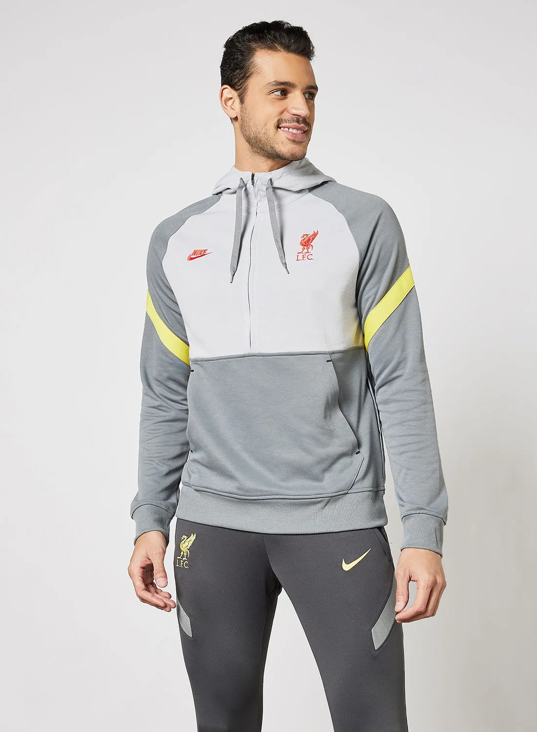 Nike Liverpool F.C Travel Fleece Hoodie Grey