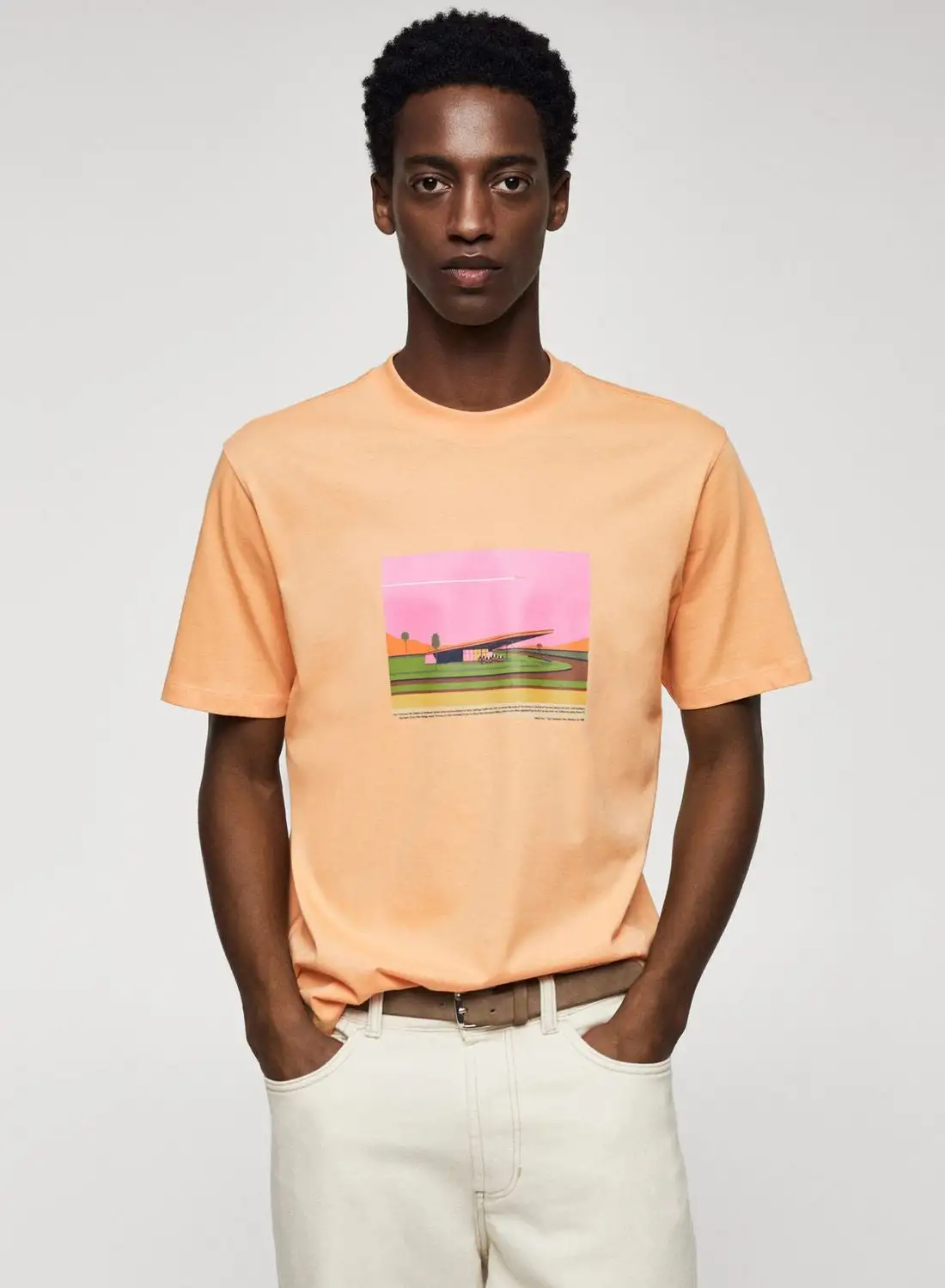 Mango Man Graphic Crew Neck T-Shirt