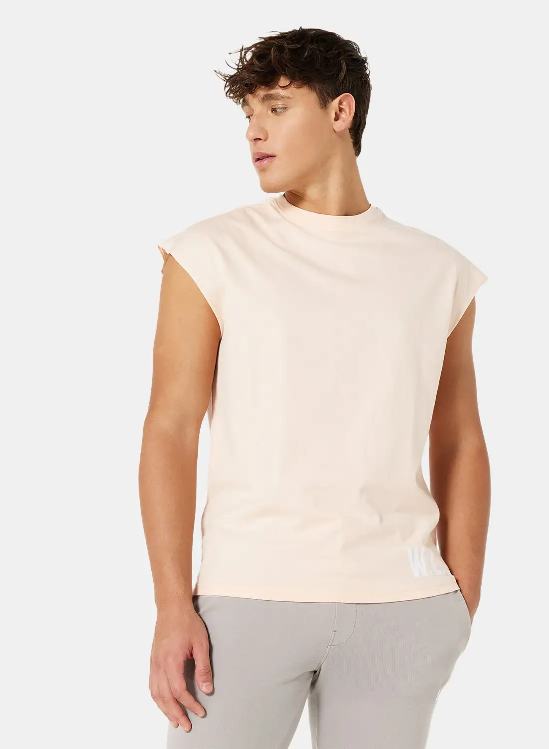 Sivvi x D'Atelier Eco-Friendly Logo Cap Sleeve T-Shirt Peach