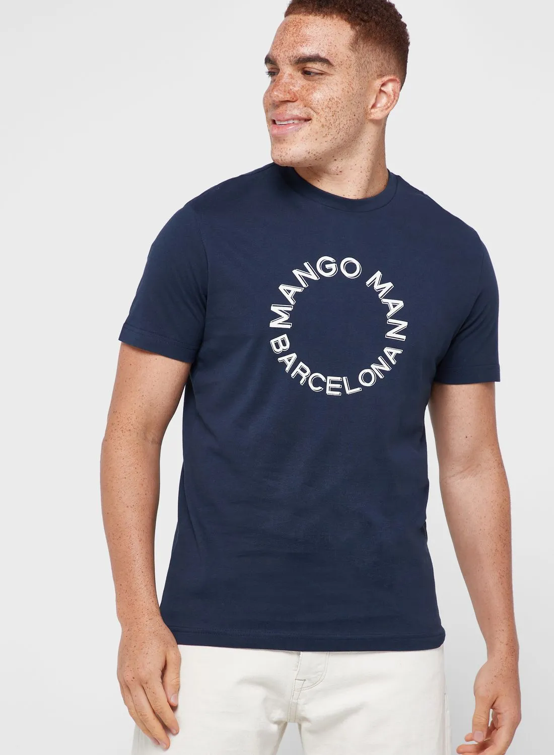 Mango Man Logo Crew Neck T-Shirt