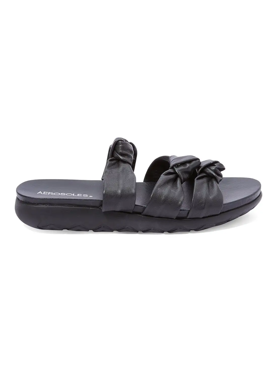 AEROSOLES Knotted Slides Sandals Black