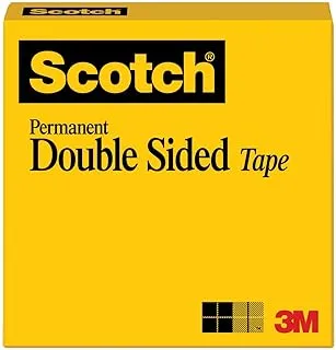 Scotch Double Sided Tape in Box 1/2 x 1299 in (12mm x 33m) | Clear Tape | Strong adhesive | Permanent | Scrapbooking | Crafts | Photos| Bond | Double Sided Tape | Scotch Tape | 1 roll/box