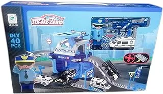 Six Six Zero Military and Police Parking Toy Set 40 Pieces