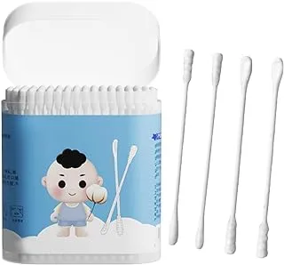 ECVV 200Cout Baby Cotton Swabs Double-ended Spiral Head Earpick Cotton Tips Multipurpose Ear Spoon Cotton Buds for Ear, Beauty Care, Cleaning