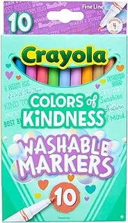Crayola Colors of Kindness Washable Marker Set 10-Pieces, Multicolor