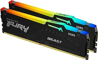 Kingston Technology Fury Beast RGB 32GB (2x16GB) 6000MT/s DDR5 CL36 مجموعة ذاكرة سطح المكتب من 2 | تقنية مزامنة الأشعة تحت الحمراء | معرض AMD | التوصيل والتشغيل | KF560C36BBEAK2-32