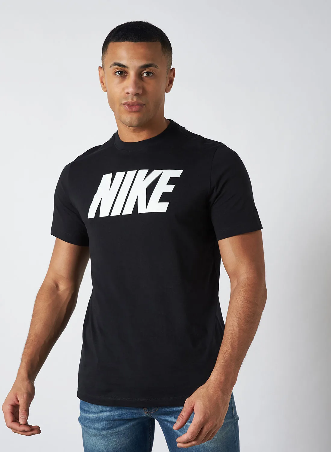 Nike NSW Block Logo T-Shirt Black/(White)