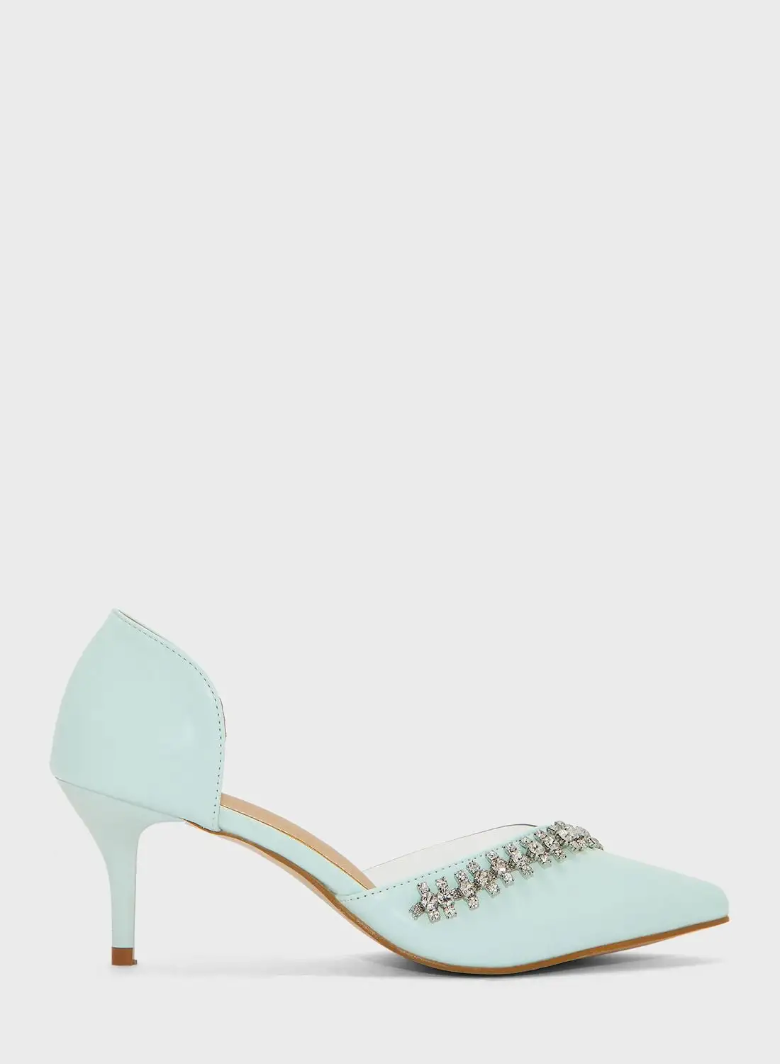 Ella Limited Edition Embellished Stone Clear Detail Pointed Pump