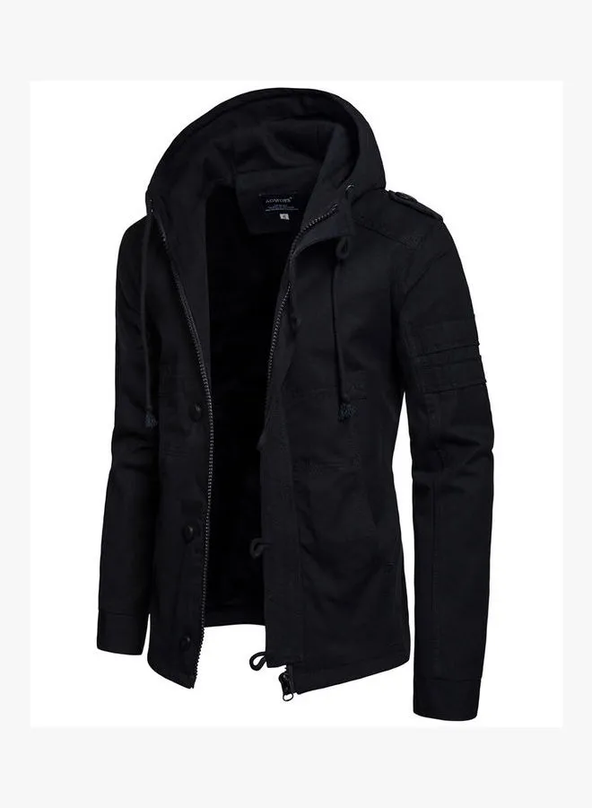 Generic Leisure Style Jacket Hooded Jacket Black